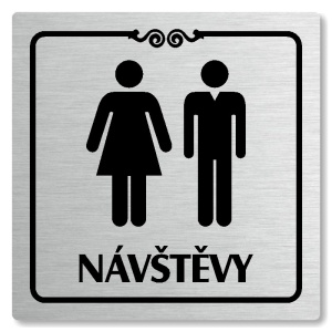 WC návštěvy, 80x80mm, stříbrná, Texas